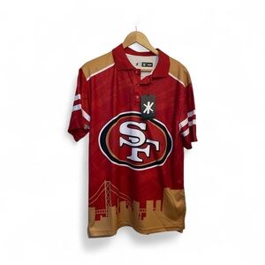 NFL San Francisco 49ers Apparel Red and Gold Polo City Scape